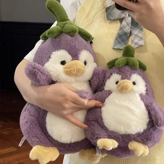 SnuggleYing Eggplant Penguin Soft Short Plush Toy with PP Cotton Filling