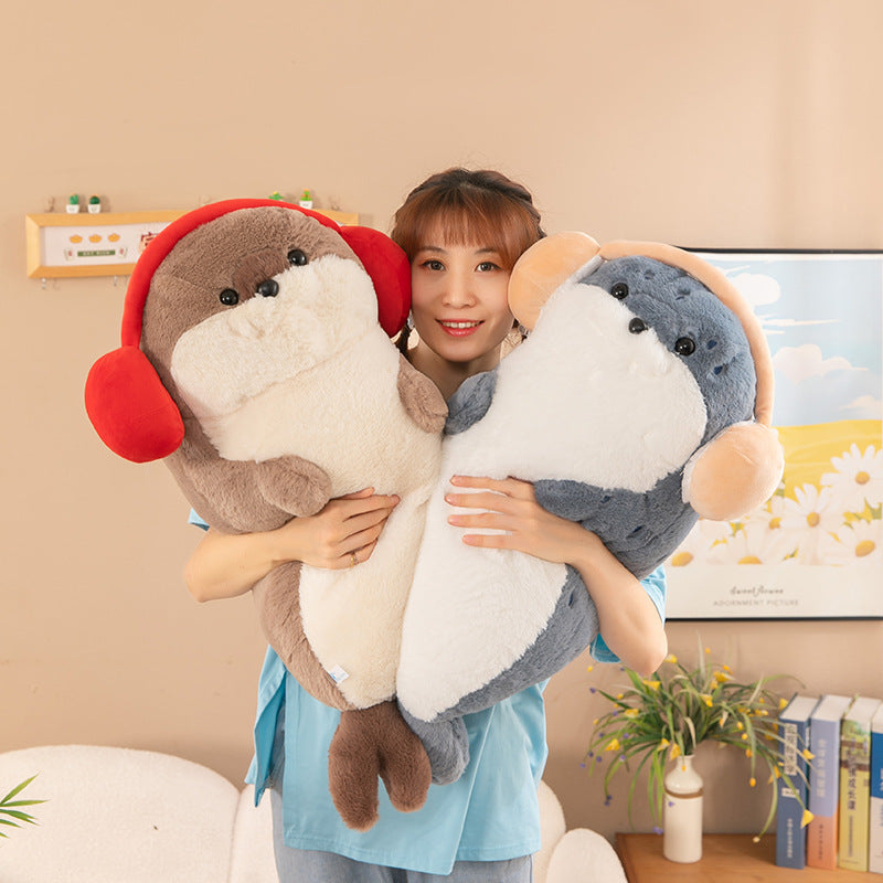 SnuggleYing Headphone Seal Soft Short Plush Toy with PP Cotton Filling