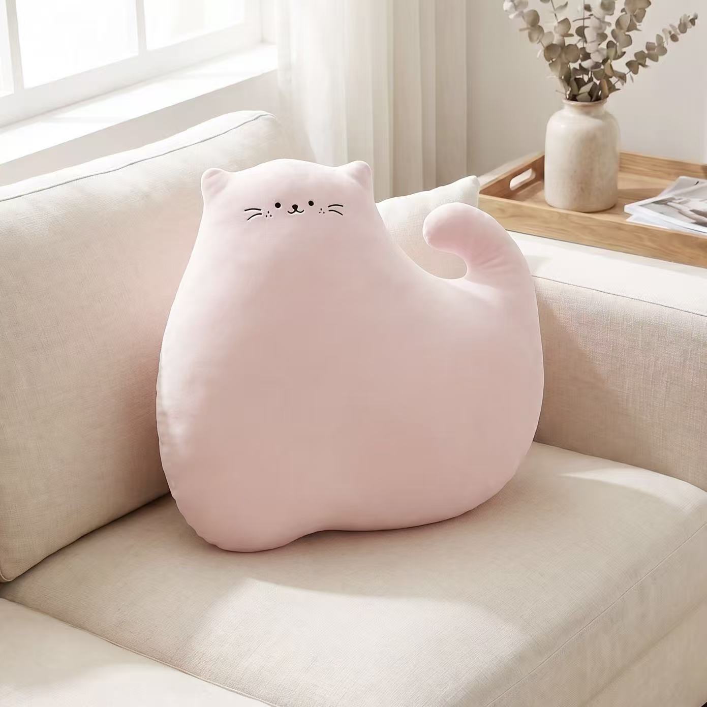 Ice Silk Embroidered Cartoon Cushion Pillow with Foam Bead Filling