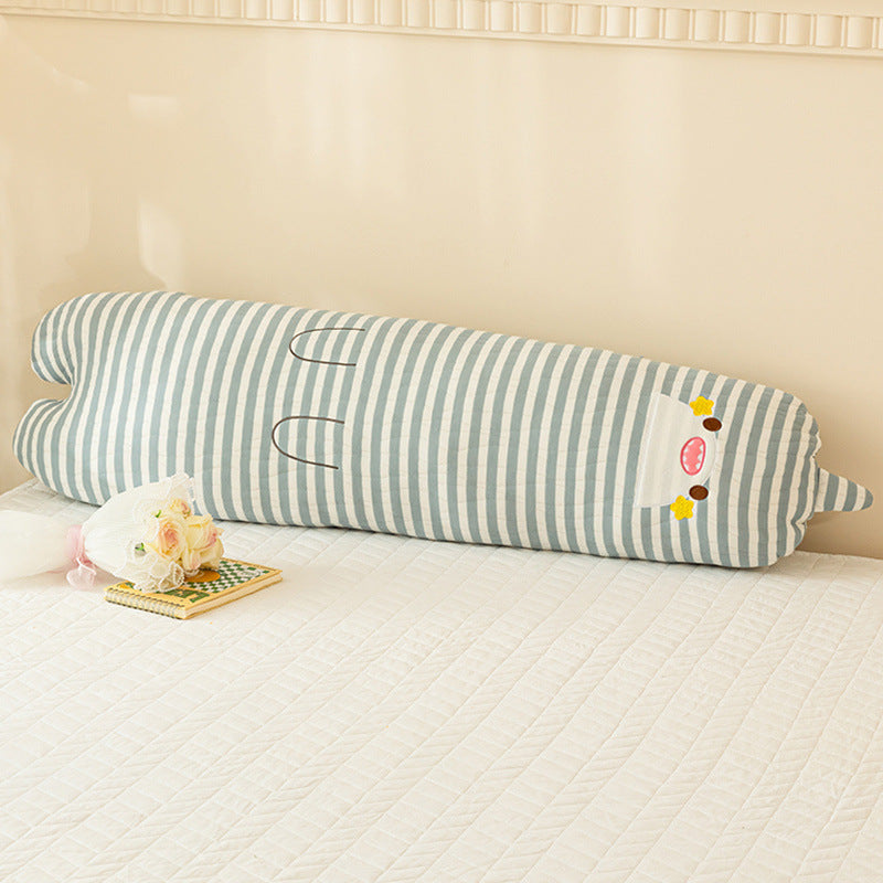 Three-Layer Gauze Striped Long Cushion Pillow with PP Cotton Filling