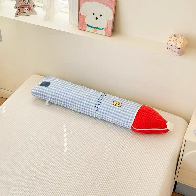 Three-Layer Gauze Striped Long Cushion Pillow with PP Cotton Filling