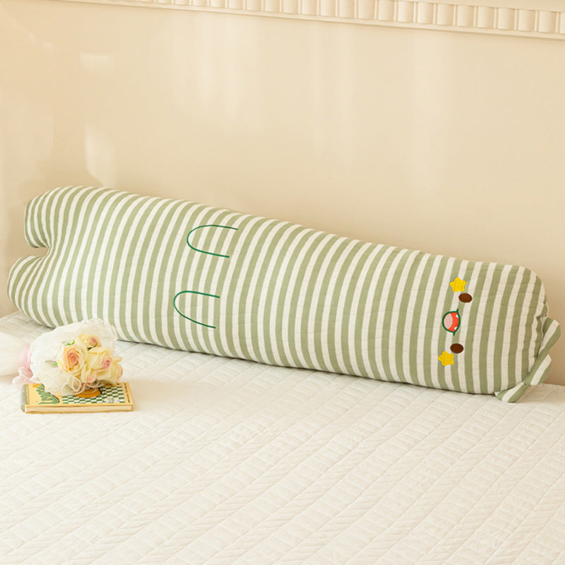 Three-Layer Gauze Striped Long Cushion Pillow with PP Cotton Filling