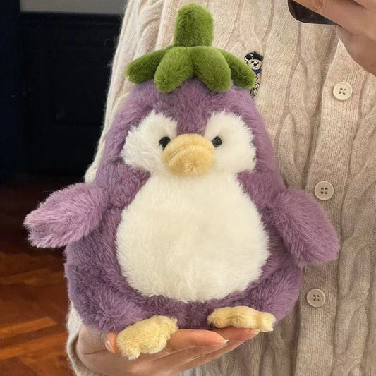 Eggplant Penguin Soft Short Plush Toy with PP Cotton Filling