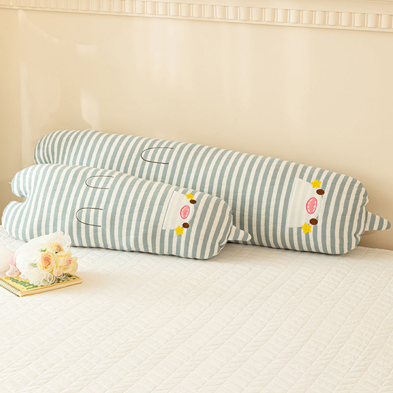 Three-Layer Gauze Striped Long Cushion Pillow with PP Cotton Filling